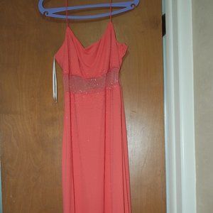 Betsy and Adam Designer Pink Gown Mesh Stomach